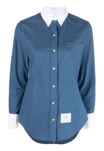 Thom Browne Hemd mit Logo-Patch - Blau