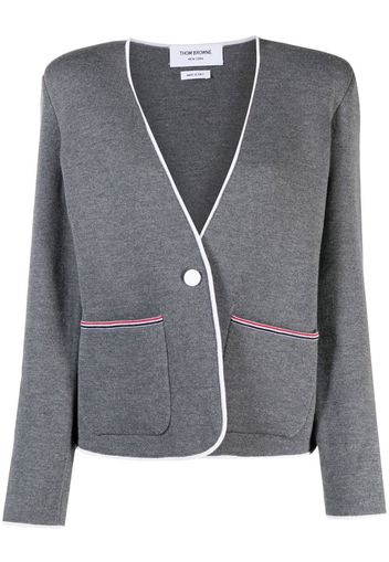 Thom Browne Merinocardigan mit V-Ausschnitt - Grau