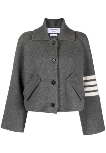 Thom Browne Cropped-Jacke mit Streifen - Grau