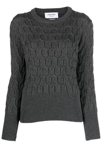 Thom Browne Pullover mit Zopfmuster - Grau