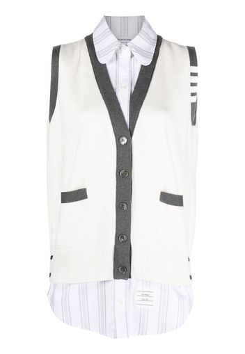 Thom Browne Cardigan im Oxford-Look - Weiß