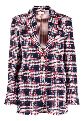 Thom Browne Einreihiger Tweed-Blazer - Blau