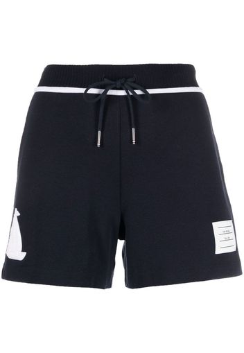 Thom Browne Joggingshorts mit Logo-Patch - Blau