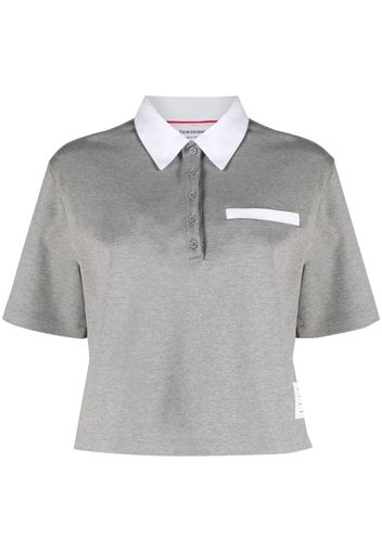 Thom Browne Poloshirt mit Logo-Patch - Grau