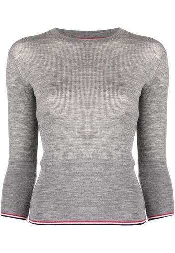 Thom Browne Gestrickter Pullover mit Streifen - Grau