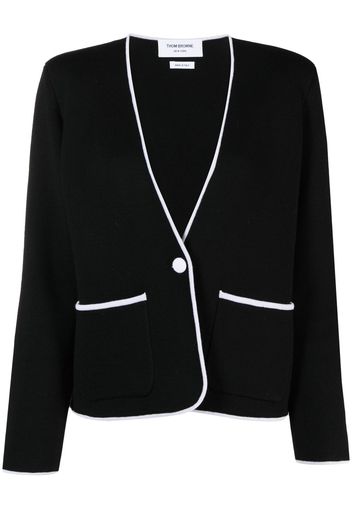 Thom Browne Kragenlose Jacke - Schwarz