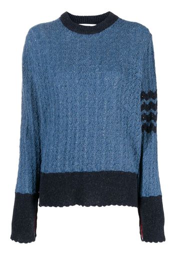 Thom Browne Pullover mit Zopfmuster - Blau