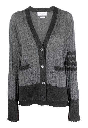 Thom Browne Cardigan mit Zopfmuster - Grau