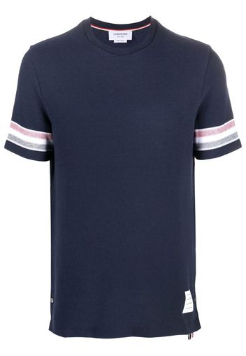 Thom Browne tri-colour striped knit T-shirt - Blau