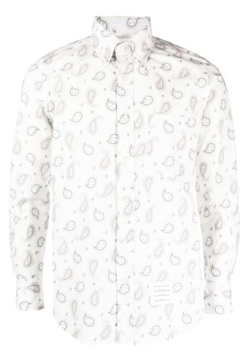 Thom Browne Hemd mit Paisley-Print - Weiß