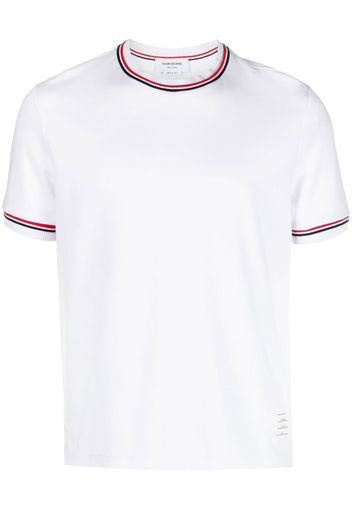 Thom Browne T-Shirt mit Logo-Patch - Weiß