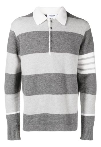 Thom Browne Pullover mit Rugby-Streifen - Grau