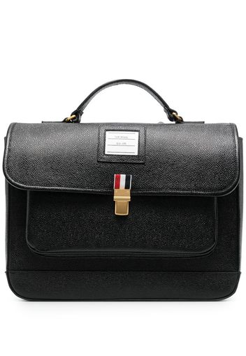 Thom Browne Schulrucksack aus strukturiertem Leder - Schwarz