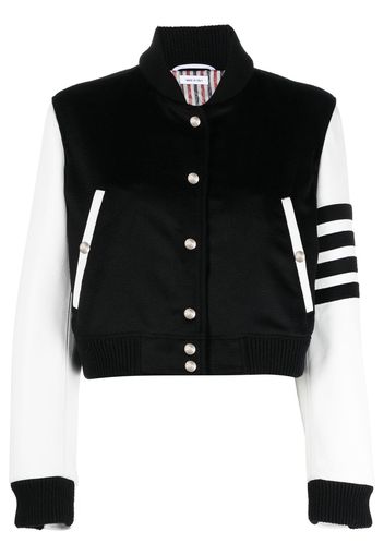 Thom Browne Bomberjacke im College-Look - Schwarz