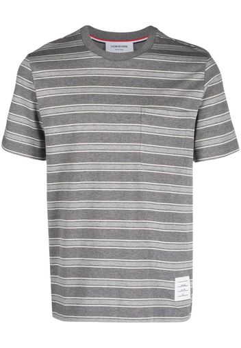 Thom Browne striped cotton-jersey T-shirt - Grau