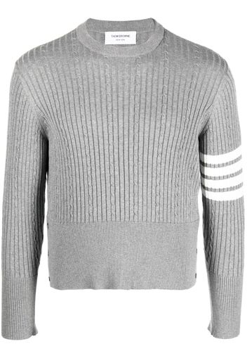 Thom Browne 4-Bar cable-knit ribbed jumper - Grau