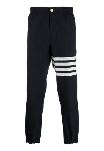 Thom Browne TRACK TROUSER W/ ELASTIC WAIST & DRAWCORD CUFFS IN ENGINEERED 4 BAR PLAIN WEAVE SUITING - 415 NAVY