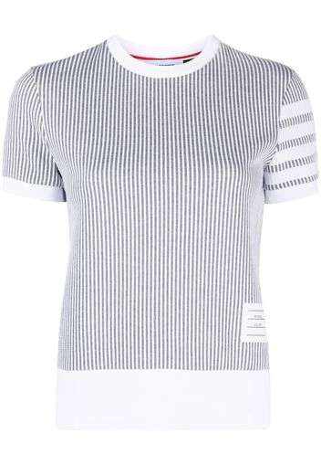 Thom Browne 4-Bar striped knitted top - Grau