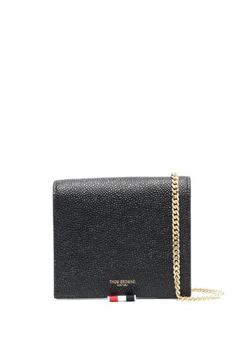 Thom Browne pebbled bi-fold wallet - Schwarz