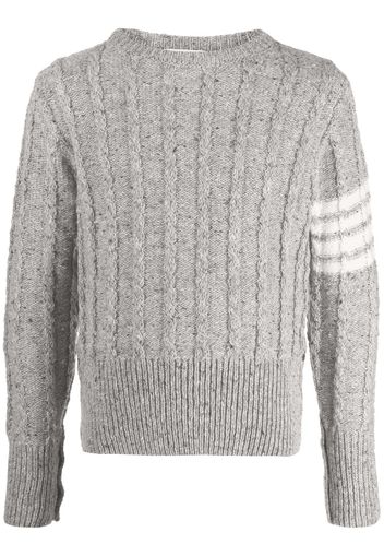 Thom Browne 4-Bar stripe cable-knit jumper - Grau