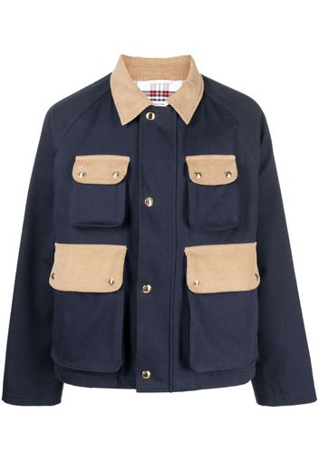 Thom Browne corduroy panelled shirt jacket - Blau