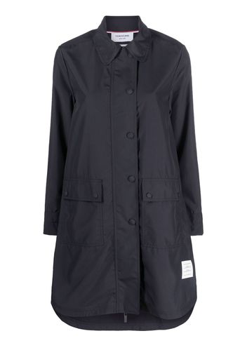 Thom Browne rounded-collar button-up coat - Blau