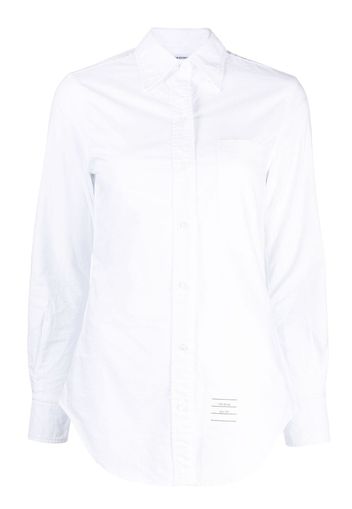 Thom Browne logo-patch cotton shirt - Weiß