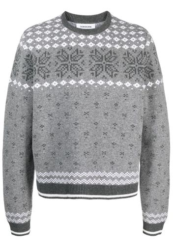 Thom Browne Pullover mit Intarsienmuster - Grau