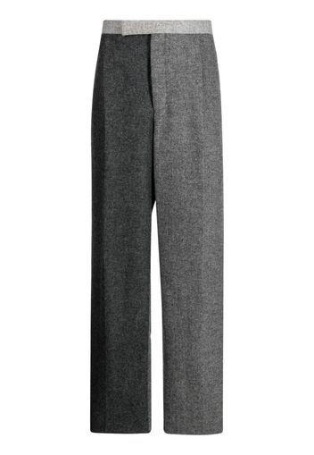 Thom Browne two-tone wool wide-leg trousers - Grau