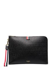 Thom Browne Clutch mit Logo-Etikett - Schwarz