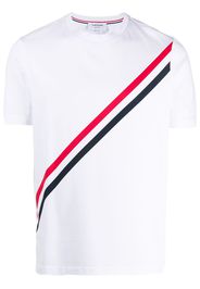 Thom Browne T-Shirt mit RWB-Streifen - Weiß