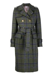 Thom Browne Trenchcoat mit Check - Grün