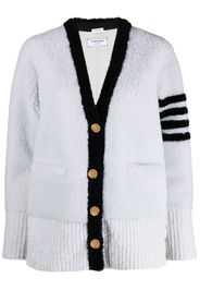 Thom Browne Cardigan mit vier Streifen - Weiß