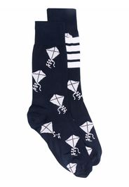 Thom Browne Socken mit Drachen-Motiv - Blau