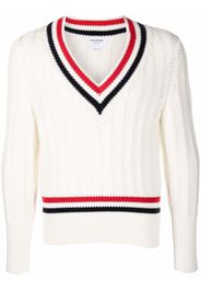 Thom Browne Gerippter Pullover - Weiß