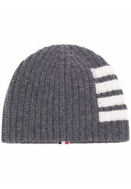 Thom Browne 4-Bar Stripe knitted beanie - Grau