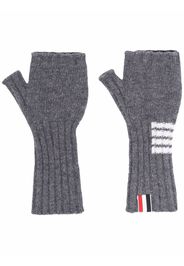 Thom Browne RWB stripe fingerless gloves - Grau