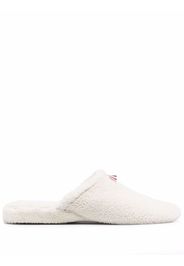 Thom Browne RWB-tab shearling slippers - Weiß