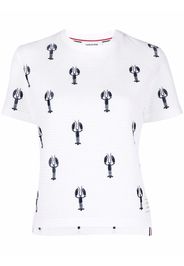 Thom Browne T-Shirt mit Hummerstickerei - Weiß