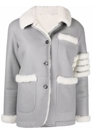 Thom Browne Shearling-Cardigan mit Logo-Streifen - Grau