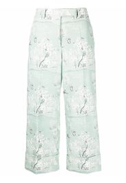 Thom Browne Hose mit Blumen-Print - Grün