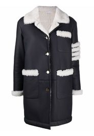 Thom Browne Shearling-Mantel mit Streifen - Schwarz