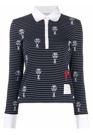 Thom Browne Poloshirt mit Hummerstickerei - Blau