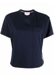 Thom Browne T-Shirt mit RWB-Streifen - Blau