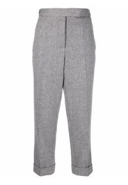 Thom Browne Cropped-Hose mit Fischgrätenmuster - Schwarz