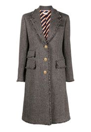 Thom Browne Tweed-Mantel mit Fischgrätenmuster - Braun