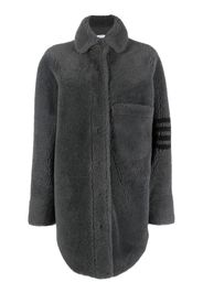 Thom Browne Shearling-Jacke mit Streifendesign - Grau