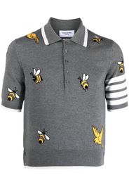 Thom Browne Gestricktes Poloshirt - Grau