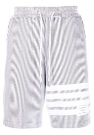 Thom Browne 4-Bar stripe seersucker shorts - Grau