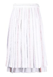 Thom Browne pleated tweed midi skirt - Grau